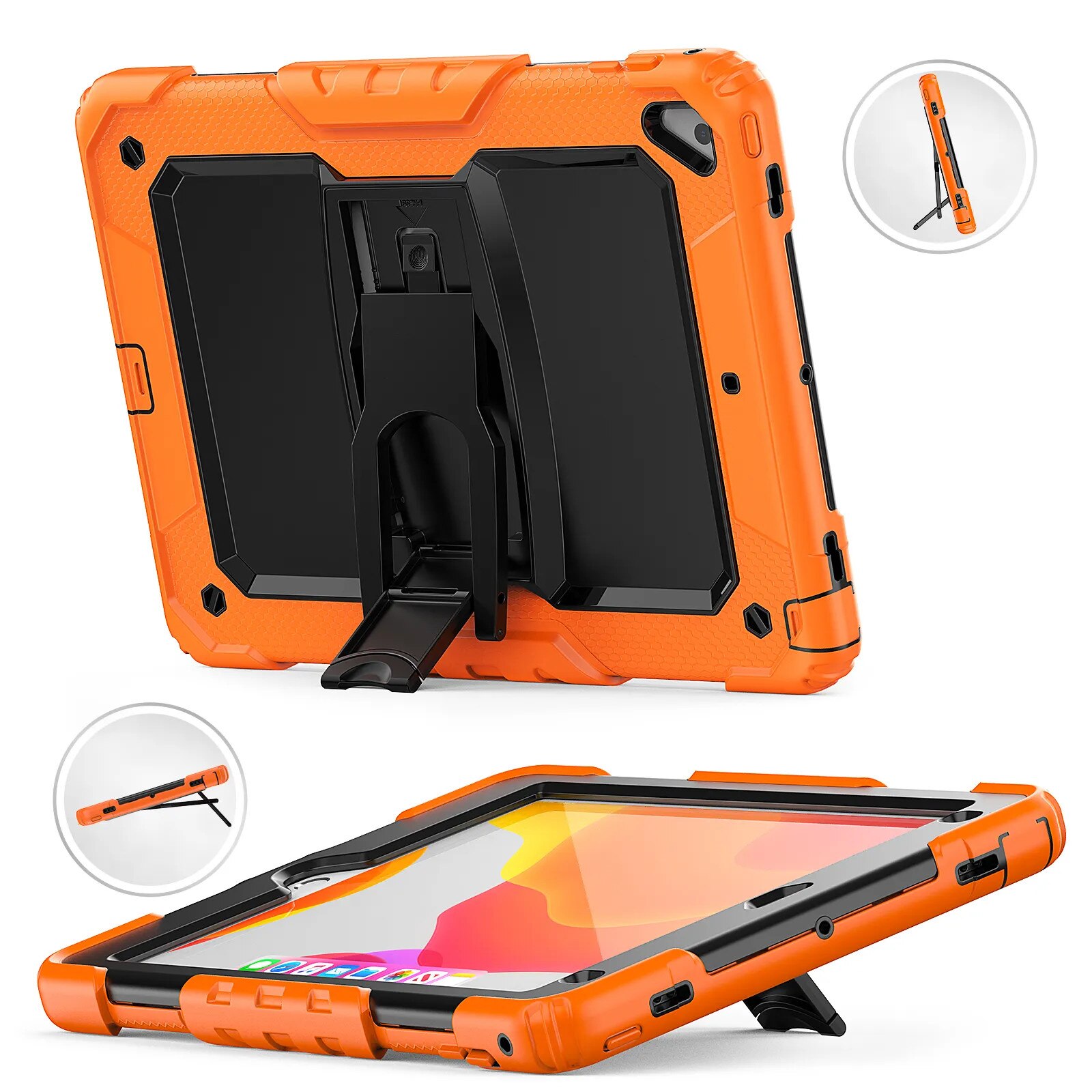 Husa tableta cu suport pentru iPad Air 3/Pro 10.5", portocaliu, 3 piese