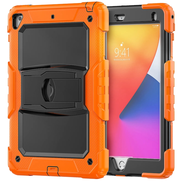 Husa tableta cu suport pentru iPad Air 3/Pro 10.5", portocaliu, 3 piese