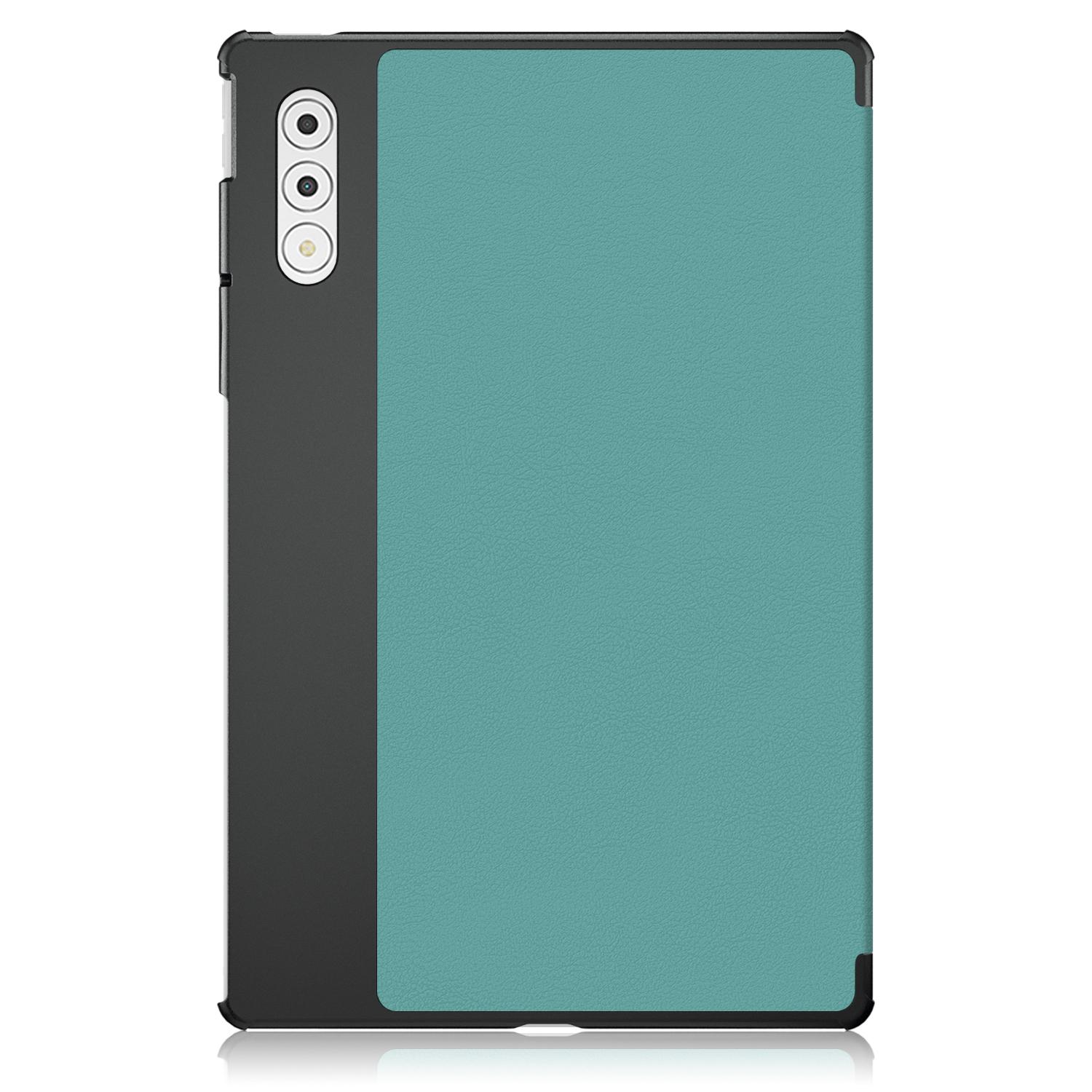 Husa tableta pentru Lenovo Yoga Tab Plus, piele ecologica, tip carte cu suport, pliere inteligenta, protectie anti-zgarieturi, verde