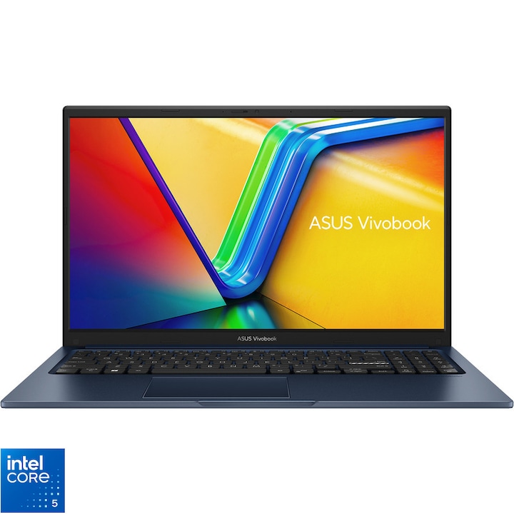 Laptop ASUS 15.6'' Vivobook 15 X1504VA, FHD, Procesor Intel® Core™ 5 120U (12M Cache, up to 5.00 GHz), 40GB DDR4, 256GB SSD, Intel Graphics, WINDOWS 11 PRO, Quiet Blue