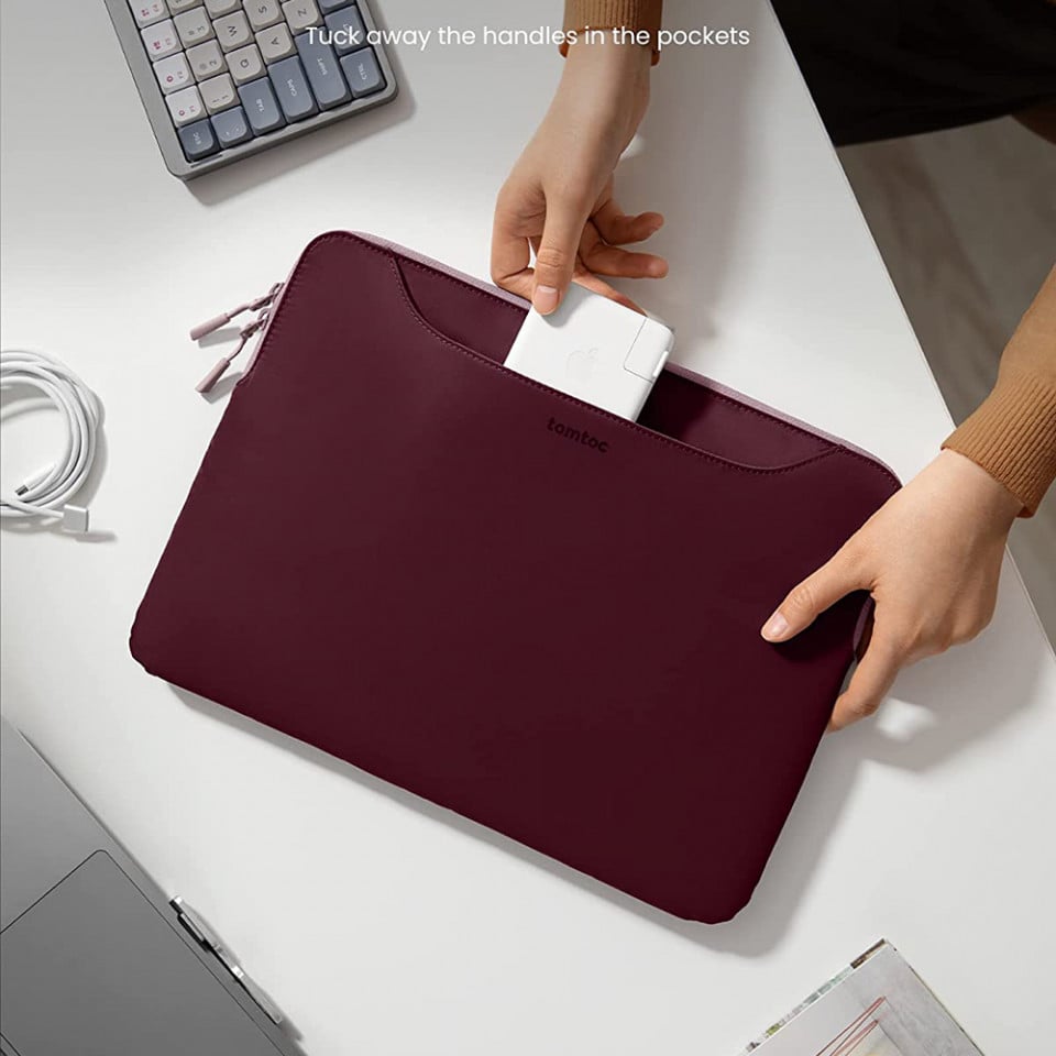 Servieta pentru Laptop Macbook Pro 14", Microsoft 13.5" Surface Laptop 5/4/3/2/1 - Tomtoc (A21C1P1) - Raspberry