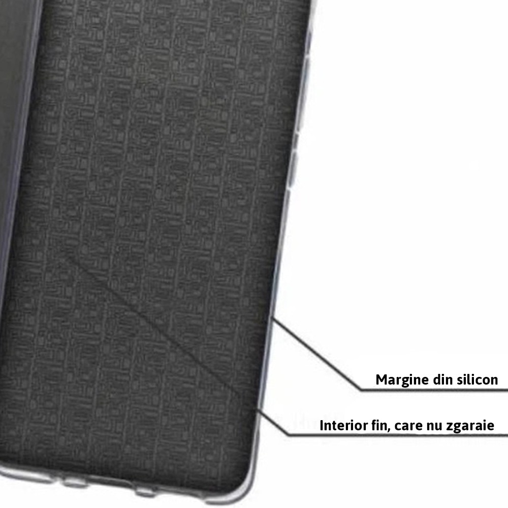 Husa pentru Motorola Moto G84, Elite Book, PU Leather, Decupaj difuzor apeluri, Colturi rotunde, Inchidere magnetica, Protectie fata - spate, Acoperire completa 360 grade, Tip carte, Negru