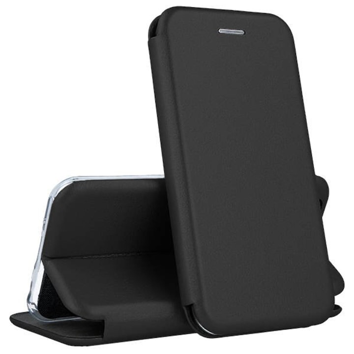 Husa pentru Motorola Moto G84, Elite Book, PU Leather, Decupaj difuzor apeluri, Colturi rotunde, Inchidere magnetica, Protectie fata - spate, Acoperire completa 360 grade, Tip carte, Negru