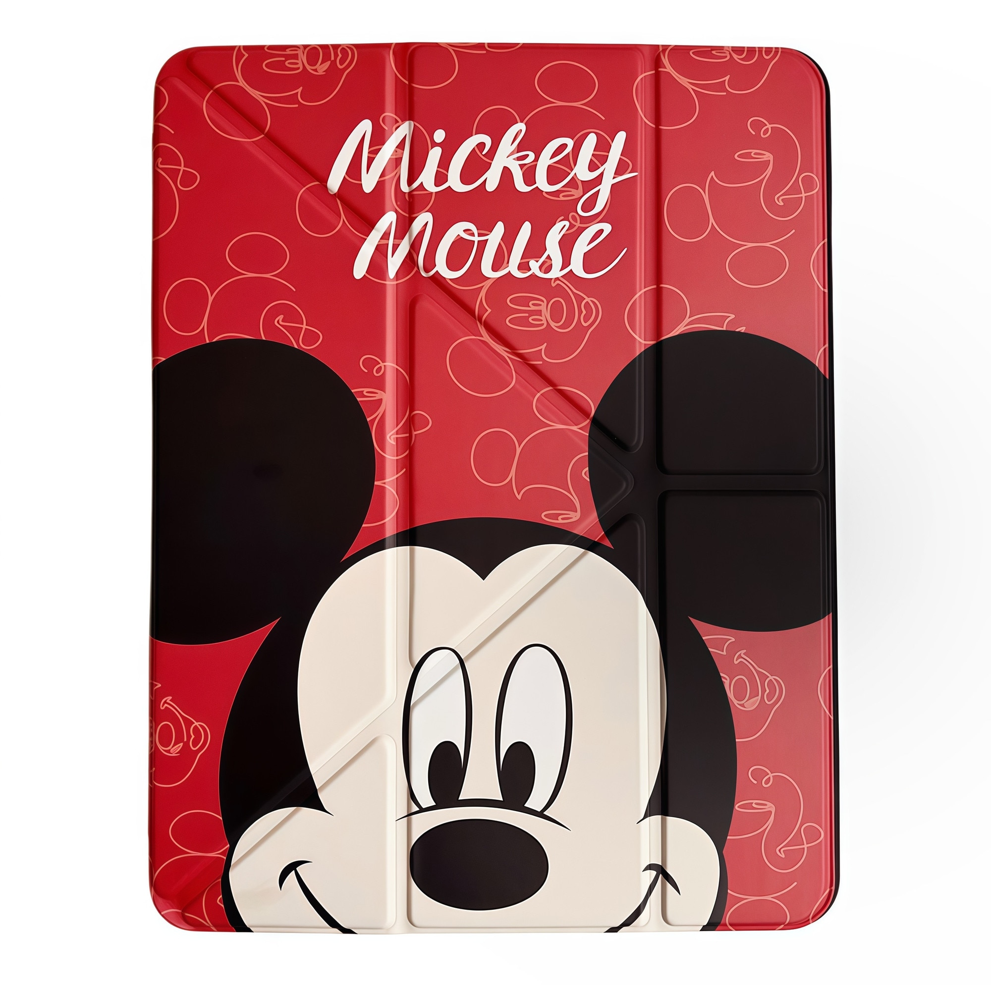 Husa Smart Cover pentru iPad Air 13" (M3 / M2) / Pro 12.9" (Gen 3-6), Stand Pliabil tip Y (Origami), Design Mickey Mouse, Slot pentru Pen, Functie Auto Sleep/Wake, Protectie Anti-soc, Rosu