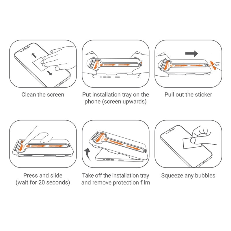 Set 2 x Folie din Sticla pentru iPhone 17 Pro, Easy-App cu aplicator, instalare usoara si automata, Dust-Free, 3D, 9H, full cover, full glue, margini negre