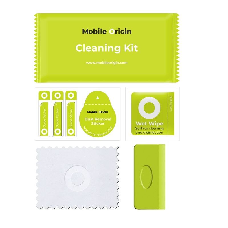 Set 2 folii protectie Mobile Origin EasyGlass, Kit curatare inclus, compatibil cu iPhone 17 Pro, Transparent