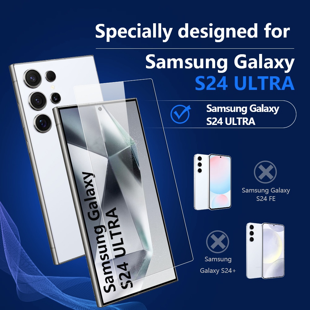 Folie din Sticla Securizata pentru Samsung Galaxy S24 Ultra Set 2 Bucati HCT STYLE®, Protectie Ecran Anti-Zgarieturi, Ultra-Clara, Rezistenta