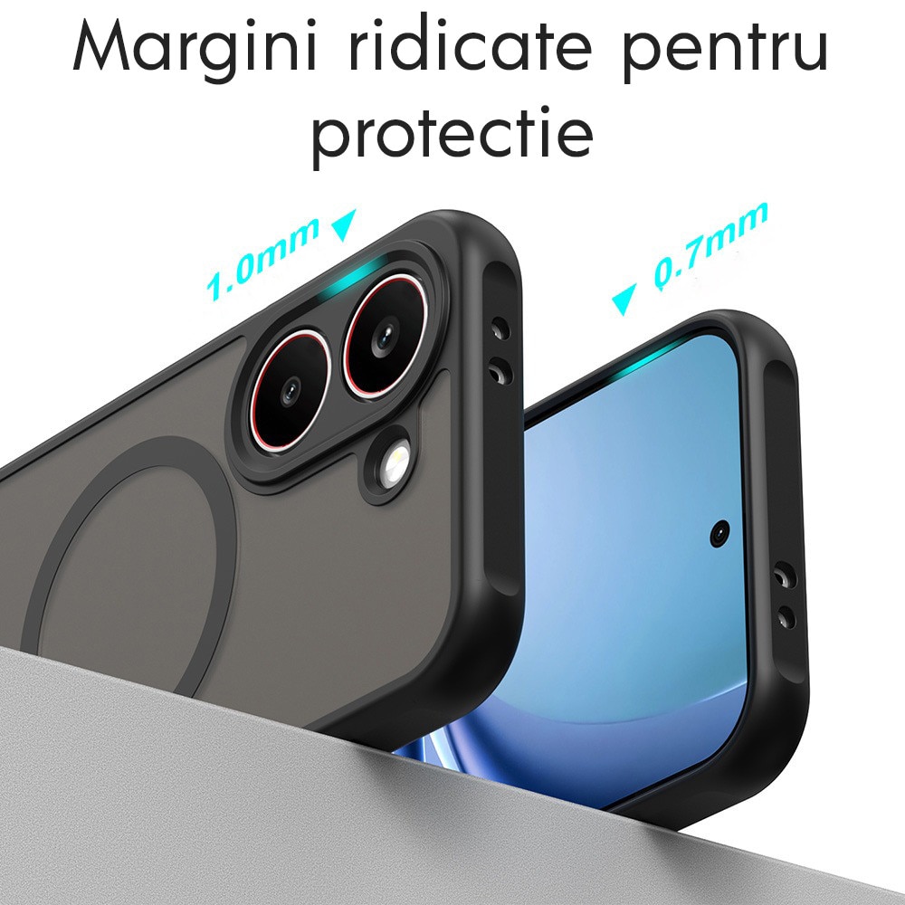 Husa pentru Xiaomi Poco X8 Pro Daden® HaloFrost II, MagSafe, Antisoc, Incarcare wireless, Calitate Premium, Negru