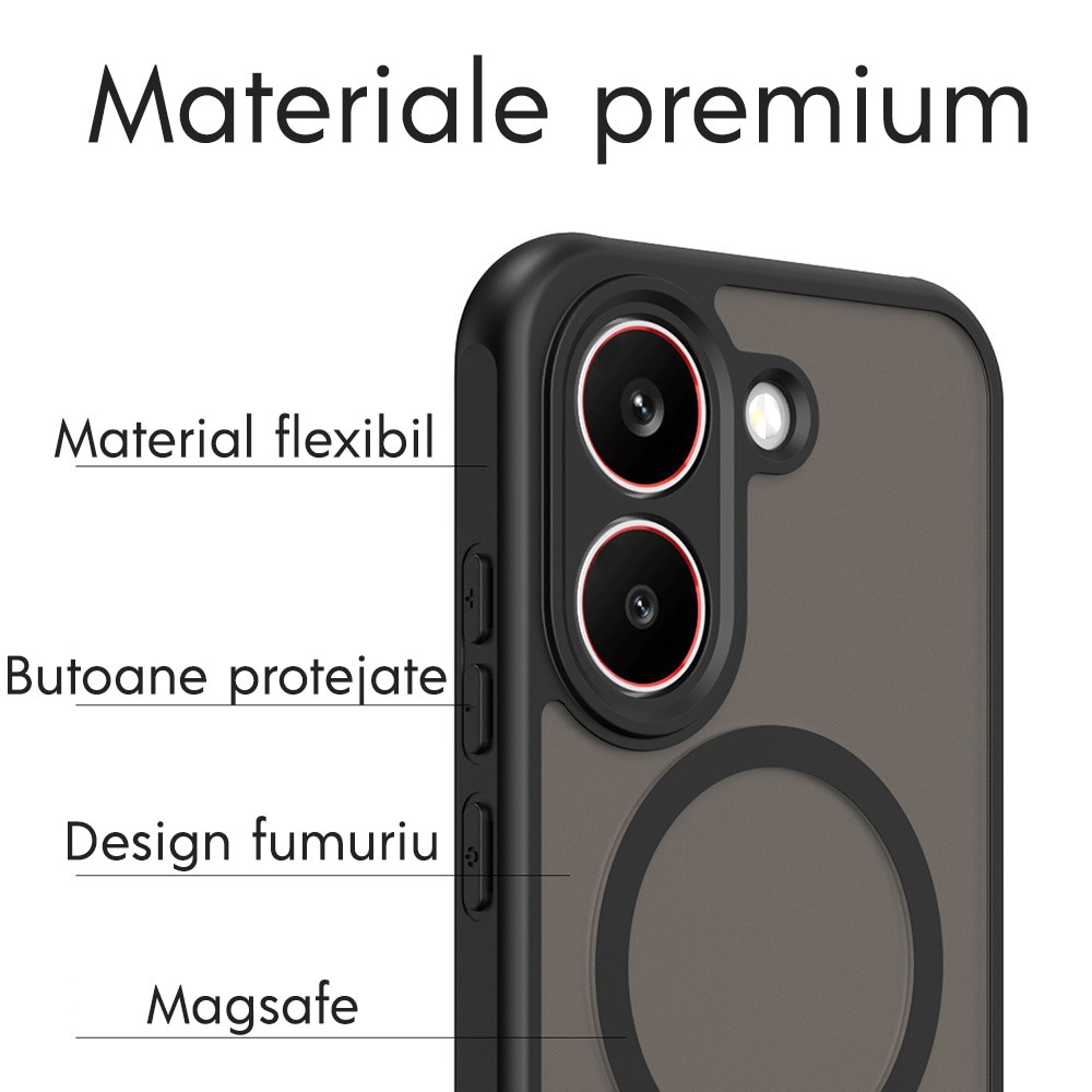 Husa pentru Xiaomi Poco X8 Pro Daden® HaloFrost II, MagSafe, Antisoc, Incarcare wireless, Calitate Premium, Negru