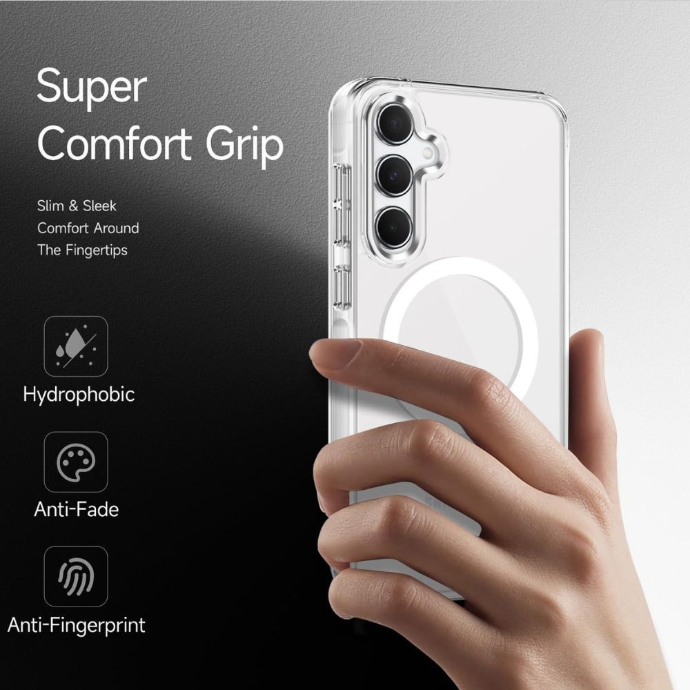 Husa Telefon Acrilic MagSafe Compatibila cu Samsung Galaxy A36, Decupaj mare, Protectie sporita, Transparent