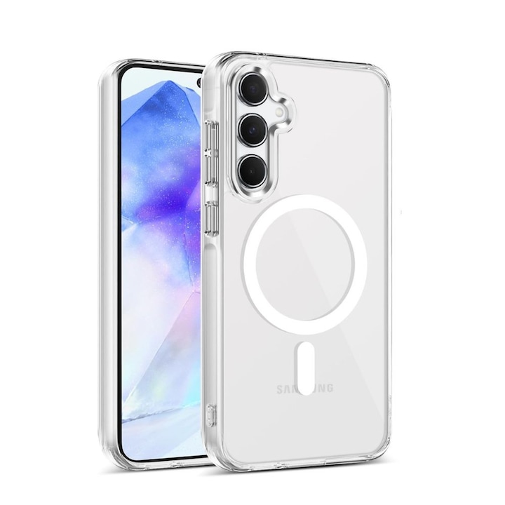 Husa Telefon Acrilic MagSafe Compatibila cu Samsung Galaxy A36, Decupaj mare, Protectie sporita, Transparent