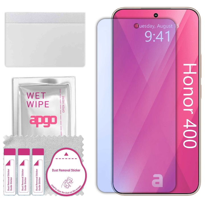 Sticla de protectie apgo pentru Honor 400 – sticla hibrida, securizata pentru display, lucioasa, pro flexible Hybrid Glass, 9H, full glue