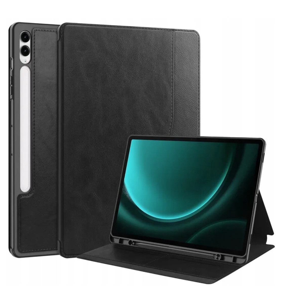 Husa transparenta EtuiTab pentru Samsung Galaxy Tab S9 FE/S10 FE 10.9, maro, cu suport si spatiu pentru stilou