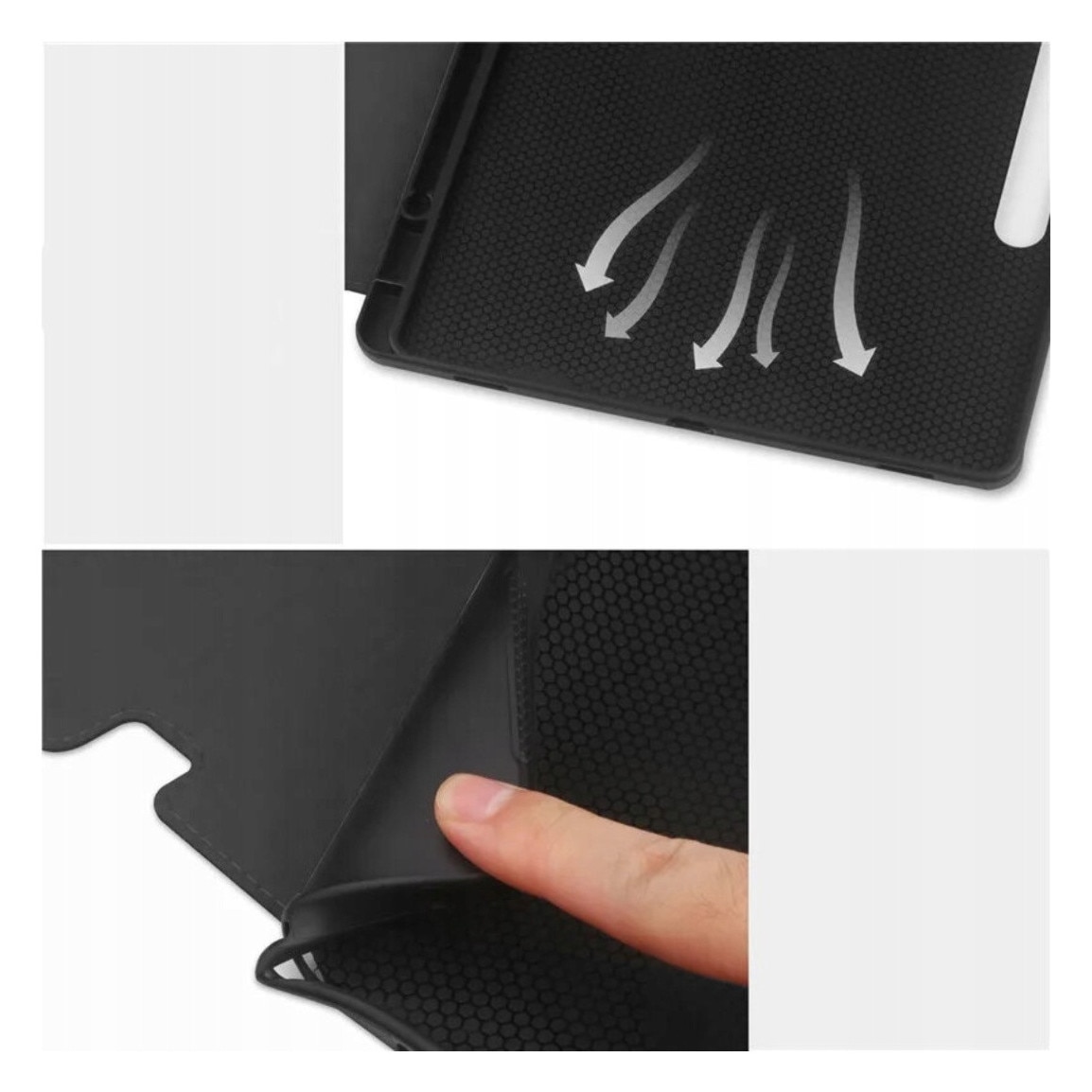 Husa transparenta EtuiTab pentru Samsung Galaxy Tab S9 FE/S10 FE 10.9, maro, cu suport si spatiu pentru stilou