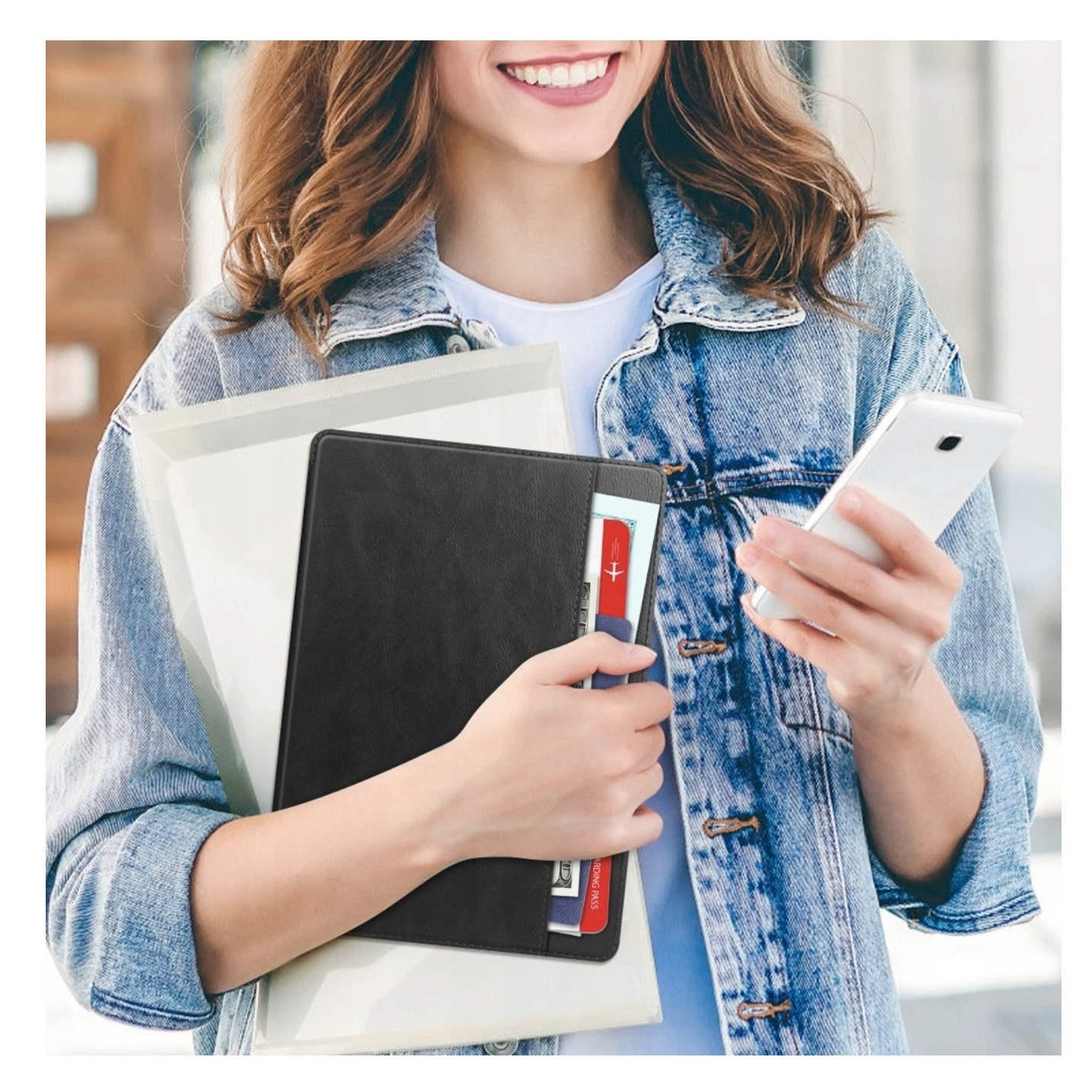 Husa transparenta EtuiTab pentru Samsung Galaxy Tab S9 FE/S10 FE 10.9, maro, cu suport si spatiu pentru stilou