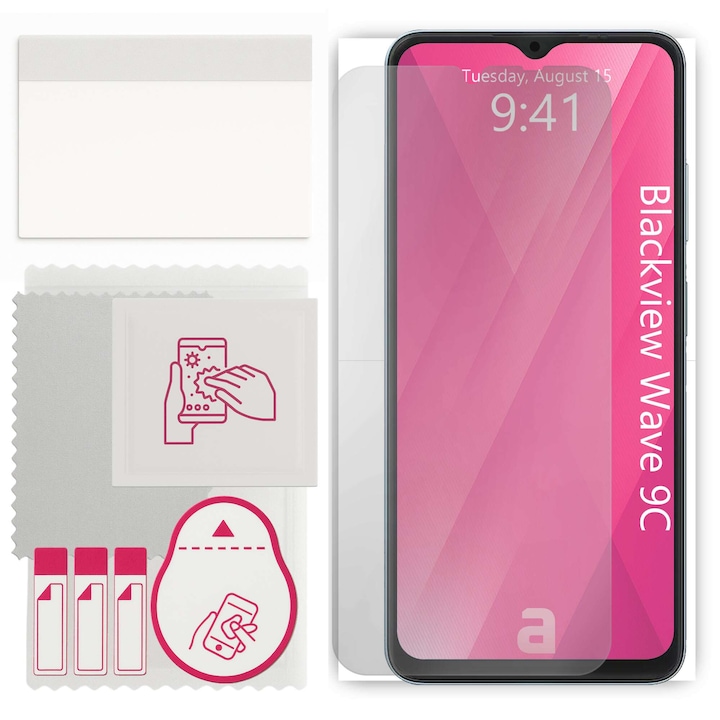 Folie de protectie apgo pentru Blackview Wave 9C – afisare completa, lucioasa, hidrogel, full glue, 5D