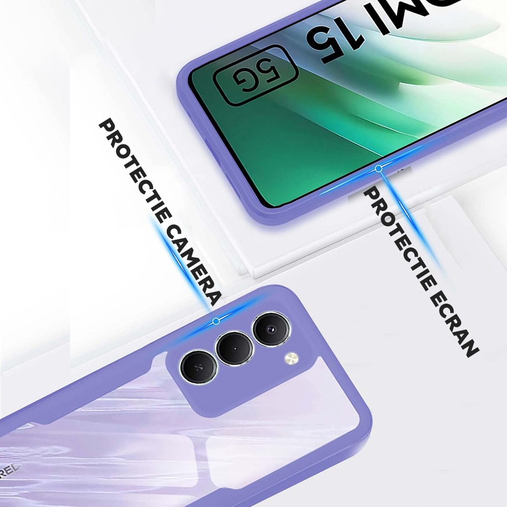 Husa pentru Xiaomi Redmi 15 4G / Redmi 15 5G DaDen® ColorVerse 360, Antisoc, Protectie completa spate-ecran, Roz