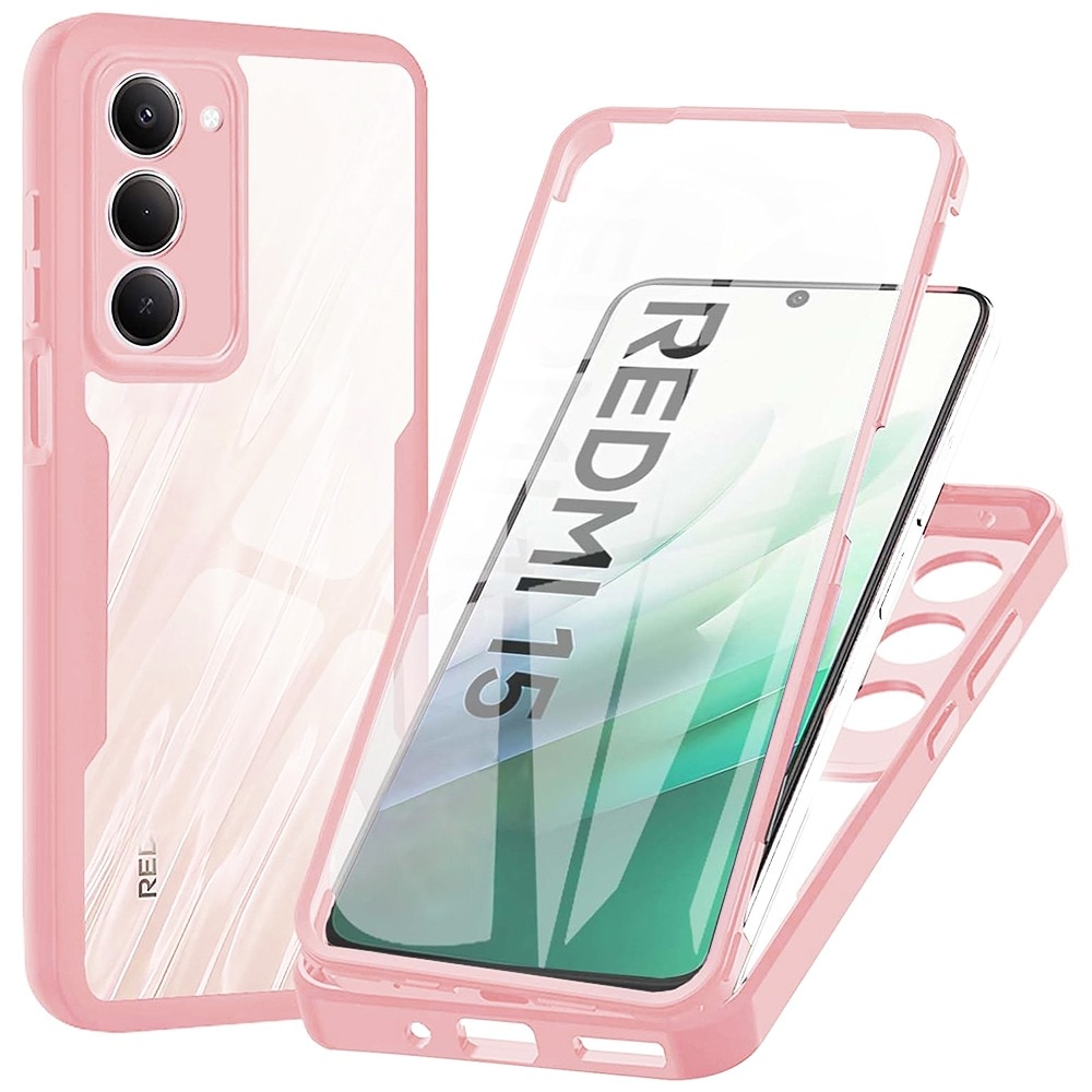 Husa pentru Xiaomi Redmi 15 4G / Redmi 15 5G DaDen® ColorVerse 360, Antisoc, Protectie completa spate-ecran, Roz