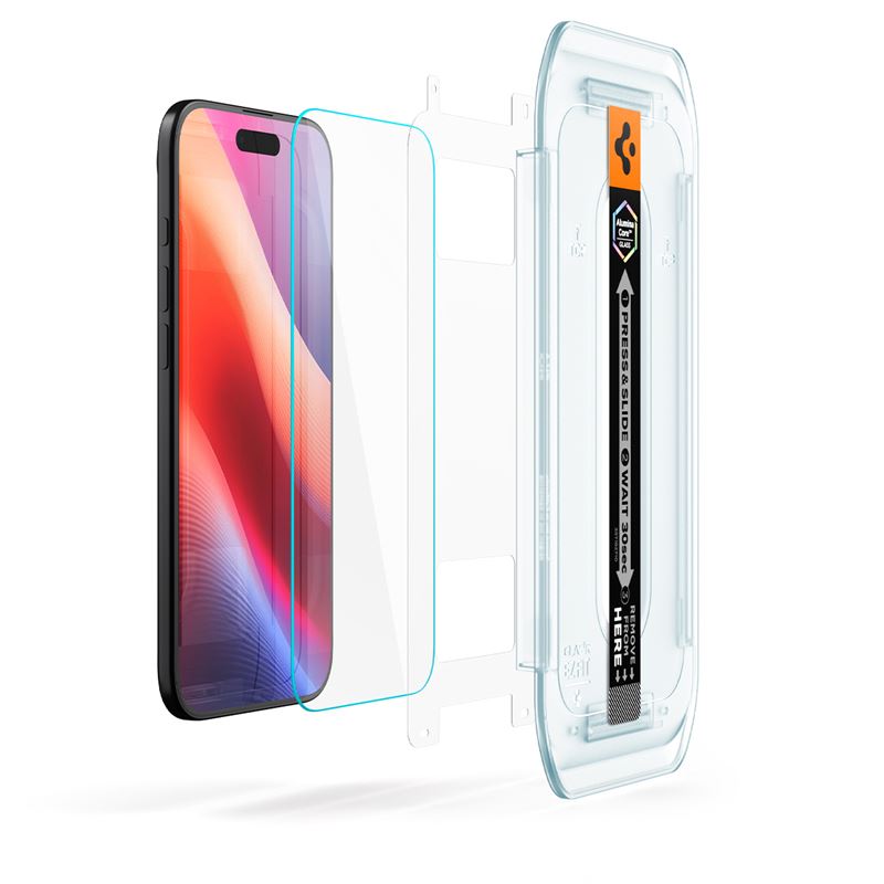 Set 2 folii sticla tempered Spigen Glass tR EZ Fit HD compatibila cu iPhone 17 Air, Transparent
