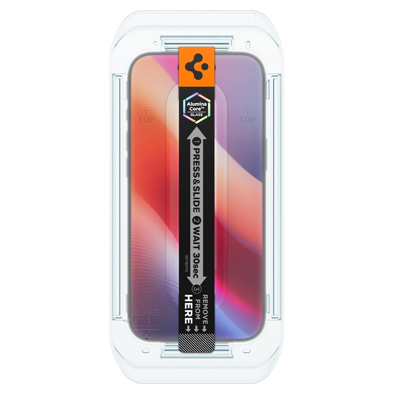 Set 2 folii sticla tempered Spigen Glass tR EZ Fit HD compatibila cu iPhone 17 Air, Transparent