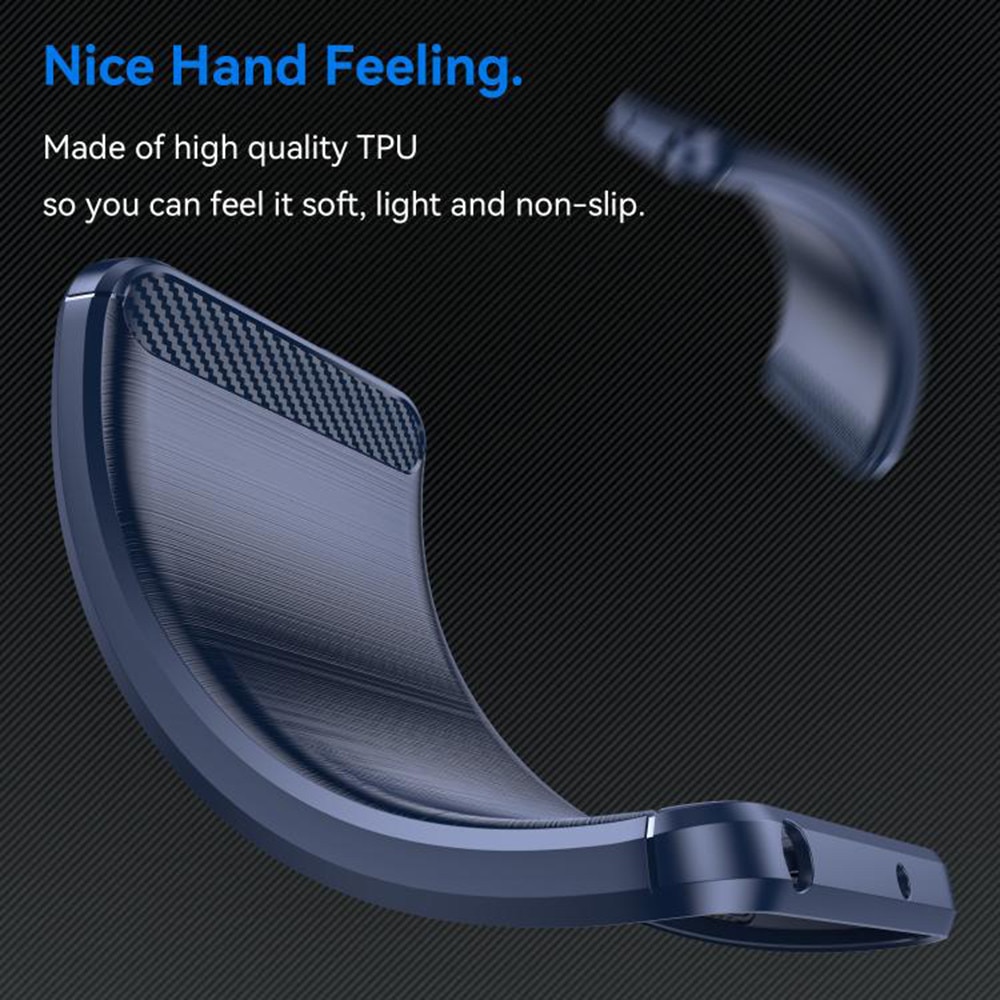 Husa pentru OnePlus Nord CE5, SKYDDAR INNOVATION, Carbon Silicone, din Silicon Slim, cu textura Fibra Carbon, set cu sticker, Albastru