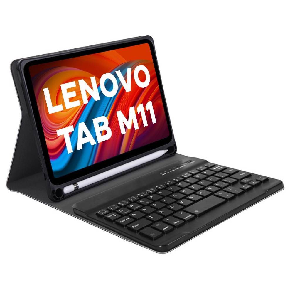 Husa cu tastatura Bluetooth pentru Lenovo Tab M11 11" TB330FU TB330XU, neagra, material de calitate, suport pentru stylus