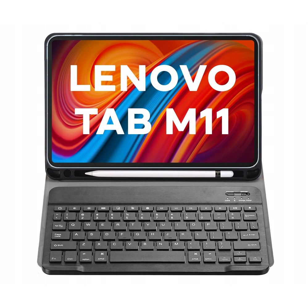 Husa cu tastatura Bluetooth pentru Lenovo Tab M11 11" TB330FU TB330XU, neagra, material de calitate, suport pentru stylus