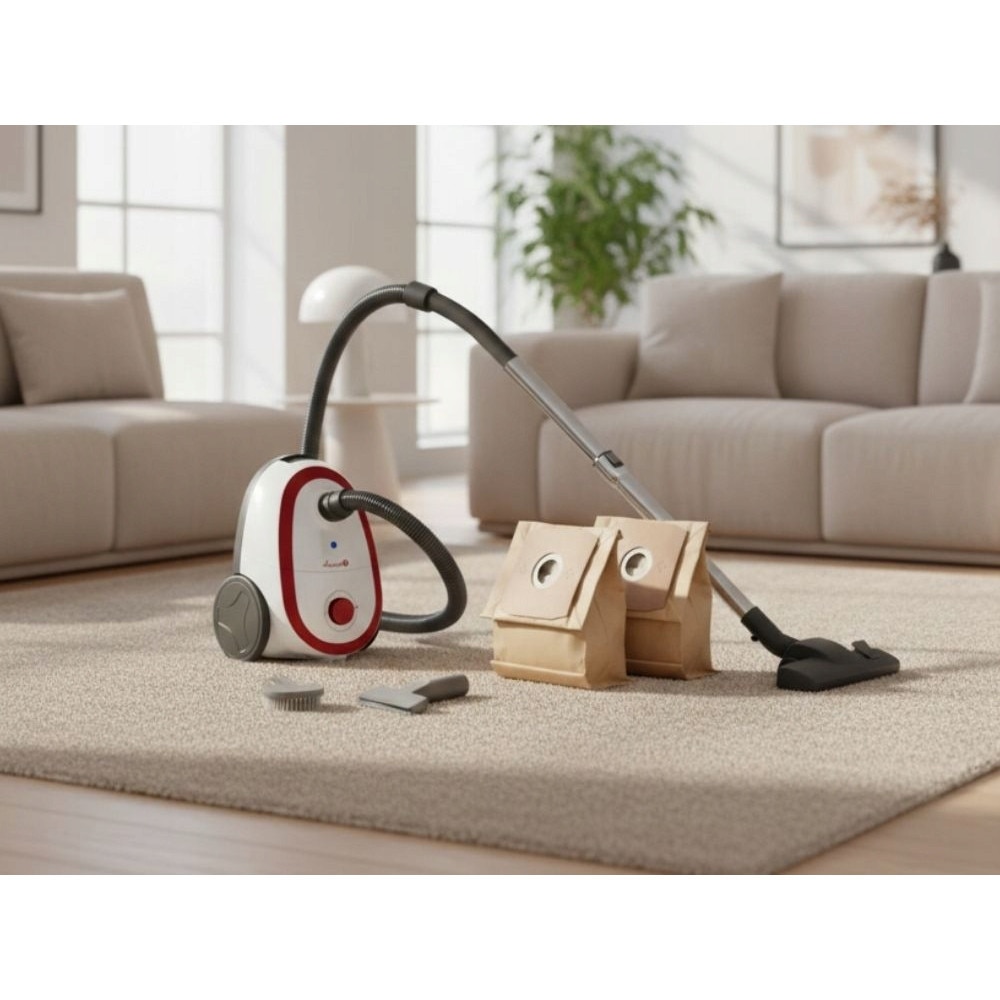 Aspirator cu sac Lucznik OT-2022, 800W, filtr HEPA 13, 2,5l, set complet cu 5 saci