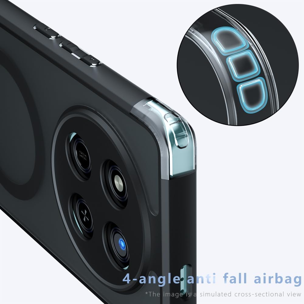 Carcasa pentru Honor Magic 7 Lite/X9c/X60 Pro, anti-cadere, cu adsorbtie magnetica incorporata, rezistenta la socuri, neagra