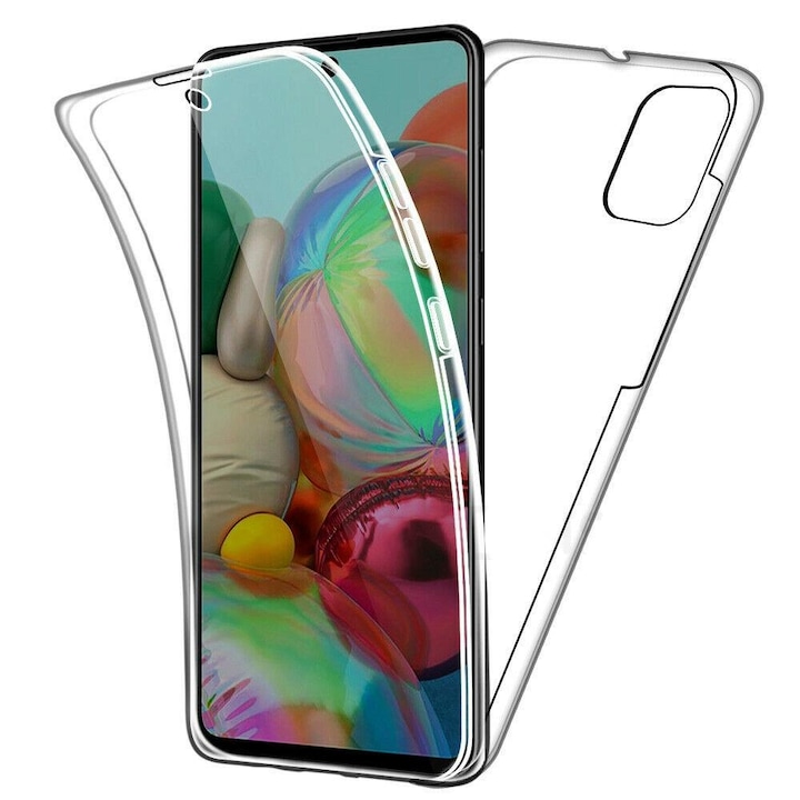 Husa 360 compatibila cu Samsung Galaxy A72 4G / 5G V2 Transparent fata+spate