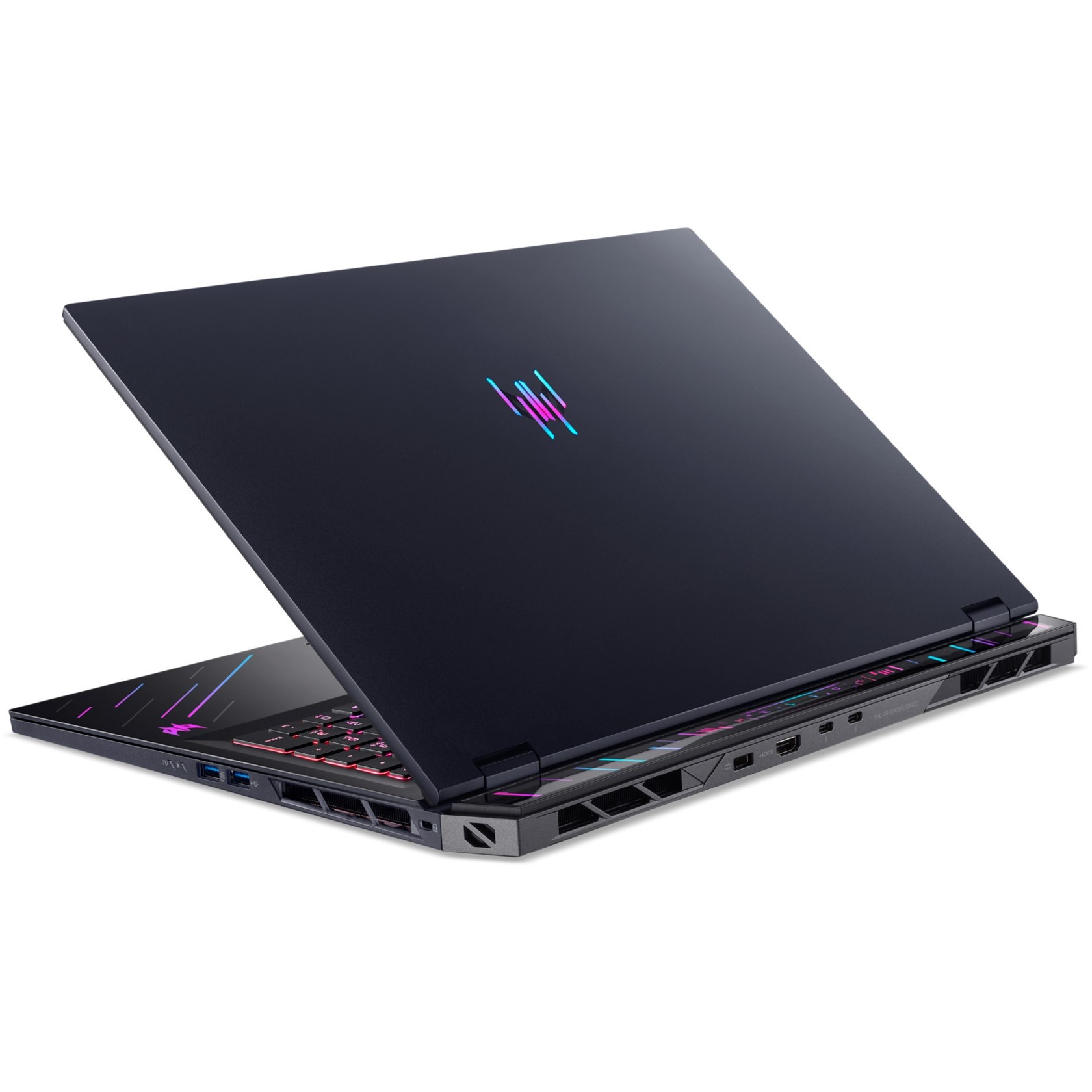 Laptop Gaming Acer Predator Helios 18 AI cu procesor Intel® Core™ Ultra 9 275HX pana la 5.4 GHz, 18", WQUXGA Mini LED IPS, 120Hz, 64GB DDR5, 1TB + 1TB SSD, NVIDIA® GeForce RTX™ 5090 24GB GDDR7, Windows 11 Pro, Abyssal Black