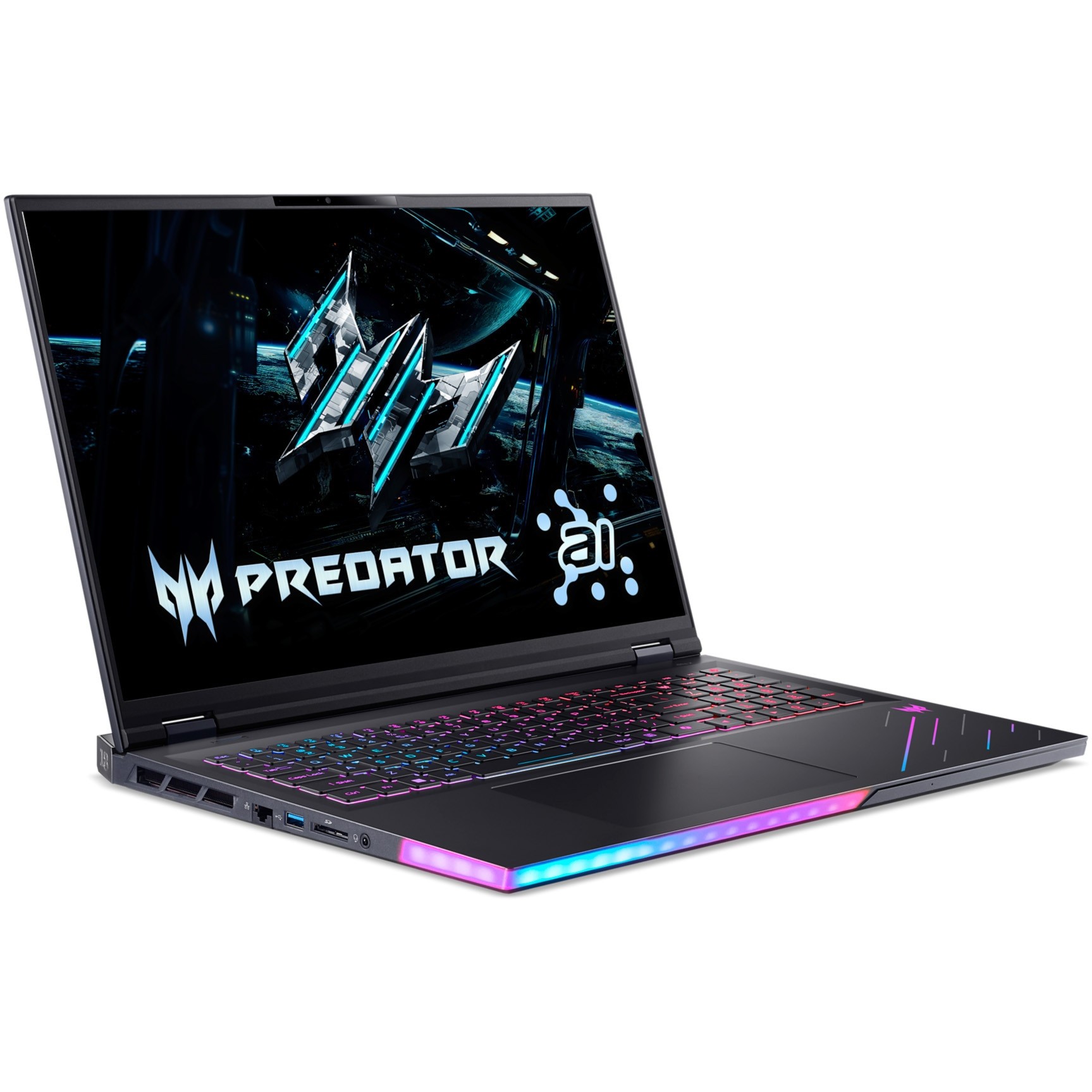 Laptop Gaming Acer Predator Helios 18 AI cu procesor Intel® Core™ Ultra 9 275HX pana la 5.4 GHz, 18", WQUXGA Mini LED IPS, 120Hz, 64GB DDR5, 1TB + 1TB SSD, NVIDIA® GeForce RTX™ 5090 24GB GDDR7, Windows 11 Pro, Abyssal Black