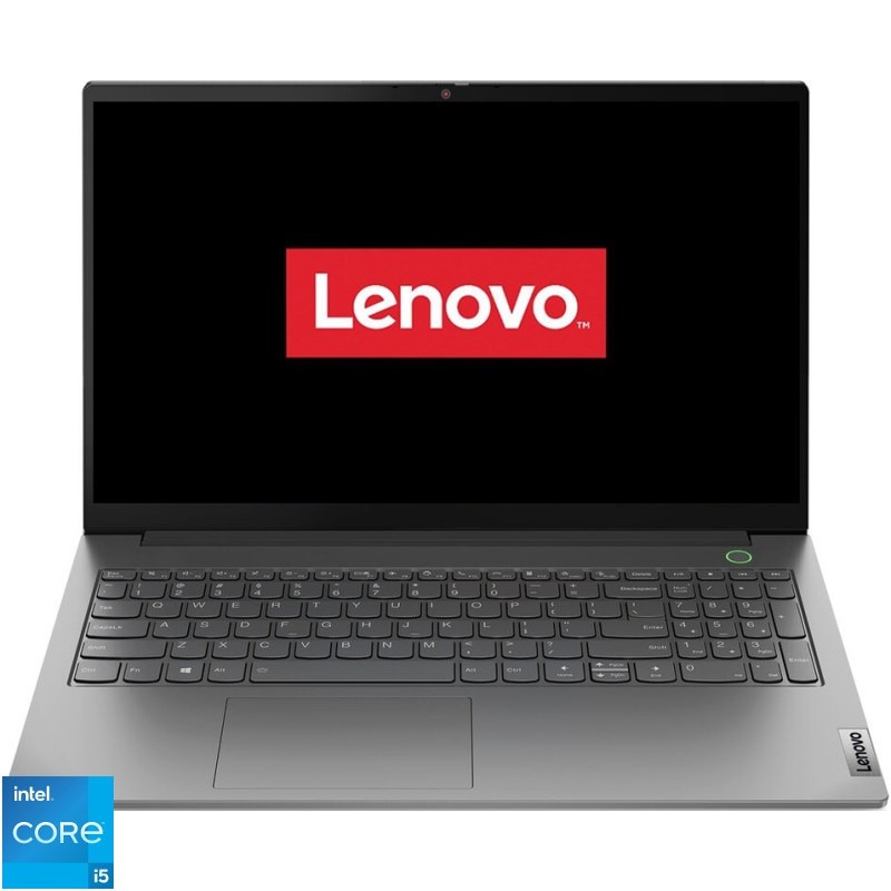 Laptop Lenovo 15.6'' ThinkBook 15 G4 IAP, FHD IPS, Procesor Intel® Core™ i5-1235U (12M Cache, up to 4.40 GHz, with IPU), 12GB DDR4,256GB SSD, Intel Iris Xe, No OS, Mineral Gray