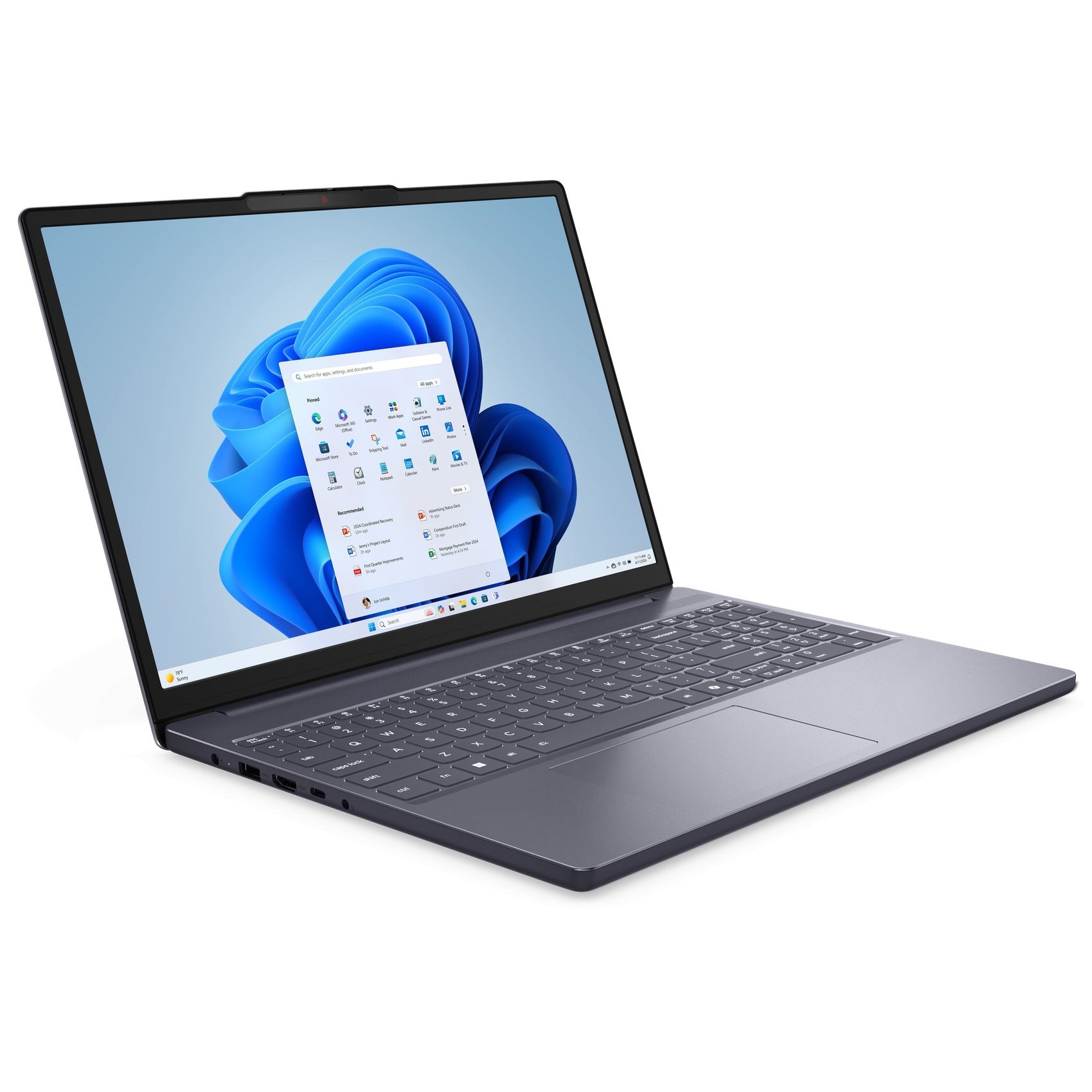 Laptop Lenovo IdeaPad Slim 3 15IRH10, 83K100SRRM, 15.3", Intel Core i5-13420H (8 nuclee), Intel UHD Graphics, 24GB (8GB integrat + 16GB) 4800MHz DDR5, Gri