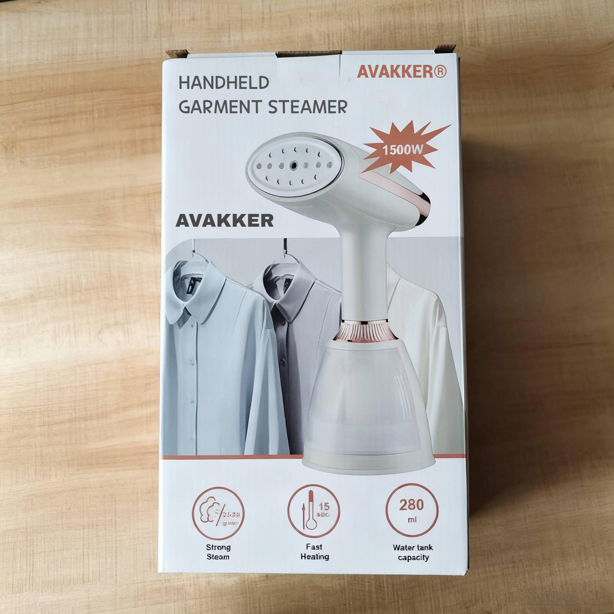 Aparat de Calcat Vertical Portabil AVEKKER® cu Abur, Putere 1500W, Debit Abur Constant 28 g/min, Incalzire Rapida 15 Secunde, Rezervor Detasabil 280ml, Functie Oprire Automata, Talpa Ceramica Antiaderenta, Design Ergonomic, Accesorii Incluse, Bej