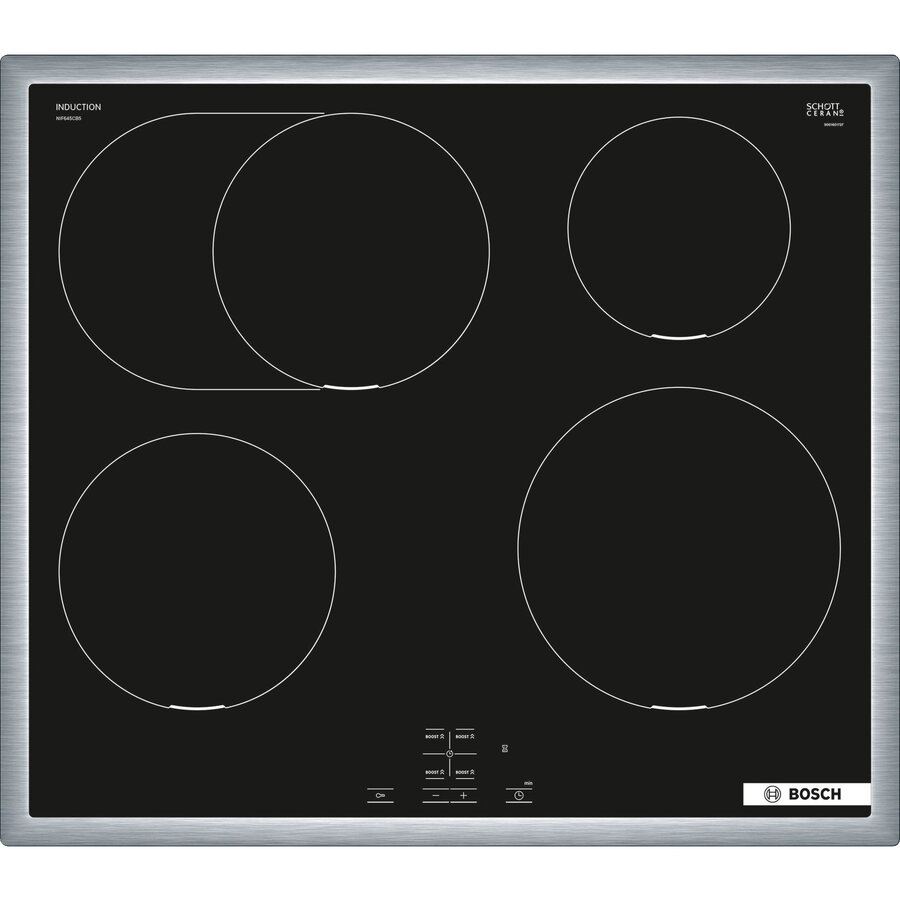 Set Aragaz Incorporabil Bosch HND675LS62, Electric, Negru, 60cm, 30 Programe Gatit, Plita Inductie 4 Zone