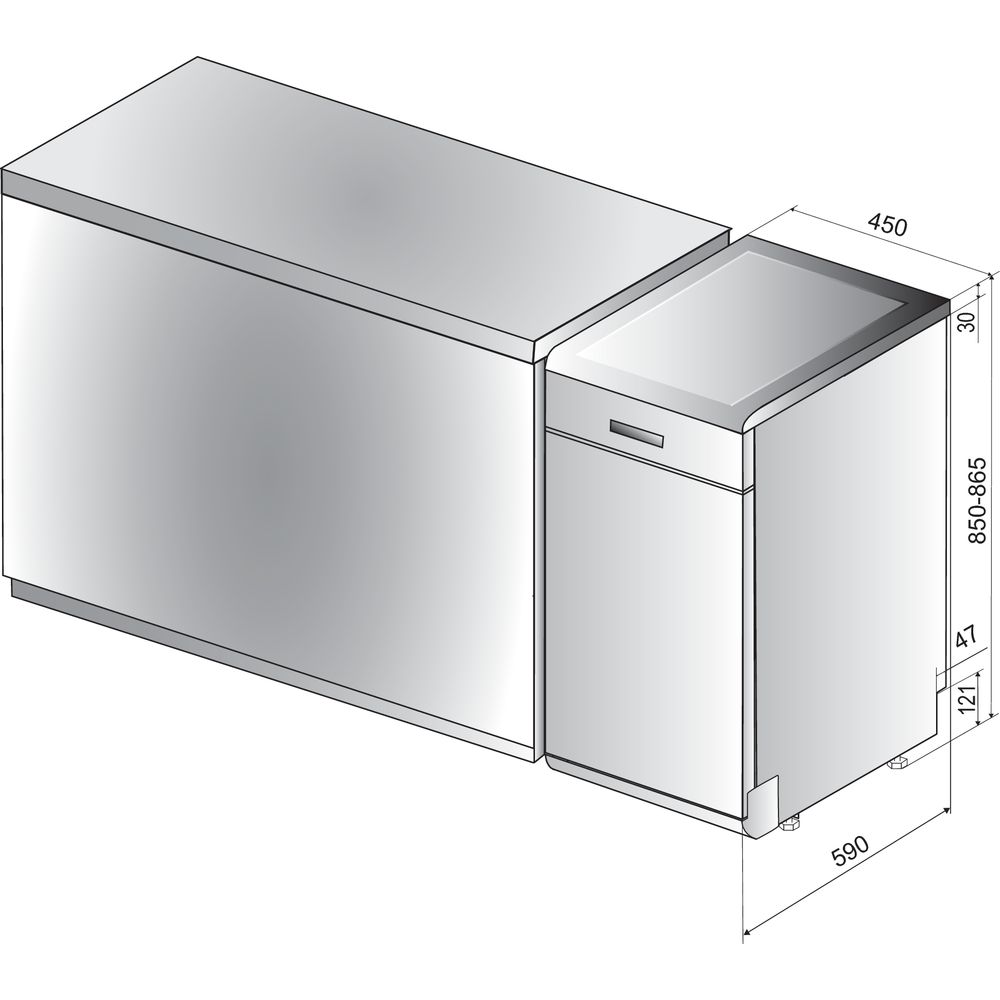 Masina de spalat vase Whirlpool WSFO 3O34 PF, 10 seturi, 8 programe, Clasa D, Tehnologie al 6-lea simt, NaturalDry, 45 cm, Alb