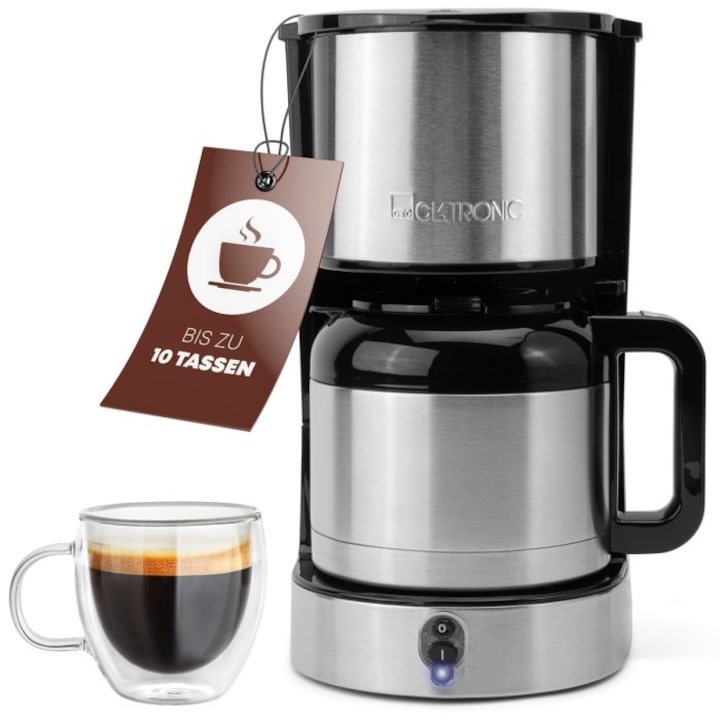 Cafetiere Clatronic KA 3805, 1.5L, inox, negru