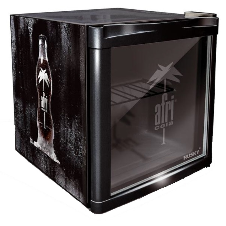 Mini Frigider Husky Coolcube HUS-CC 182 AFRI-COLA, Capacitate 50 L, Clasa A+, H 51 cm, Negru