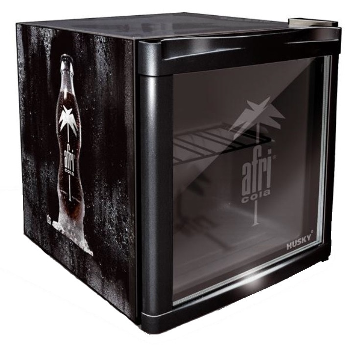 Mini Frigider Husky Coolcube HUS-CC 182 AFRI-COLA, Capacitate 50 L, Clasa A+, H 51 cm, Negru