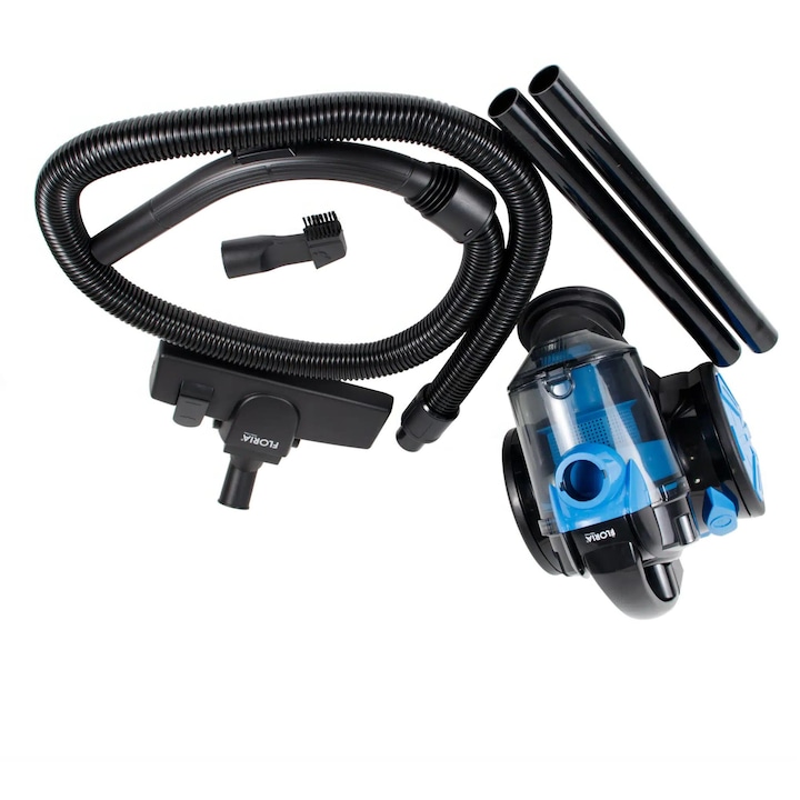 Aspirator Fara Sac, 700W, Filtru HEPA 13, Sistem Ciclonic si Furtun 360°, Bleu/Negru