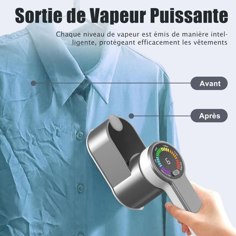 Fier de calcat cu aburi portabil 1200W 120ml 2-in-1 alb compact