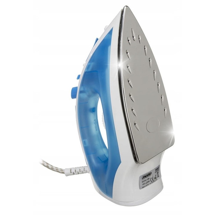 Fier de calcat cu abur, 2200W, alb-albastru, 26,5x10,7x12,5cm
