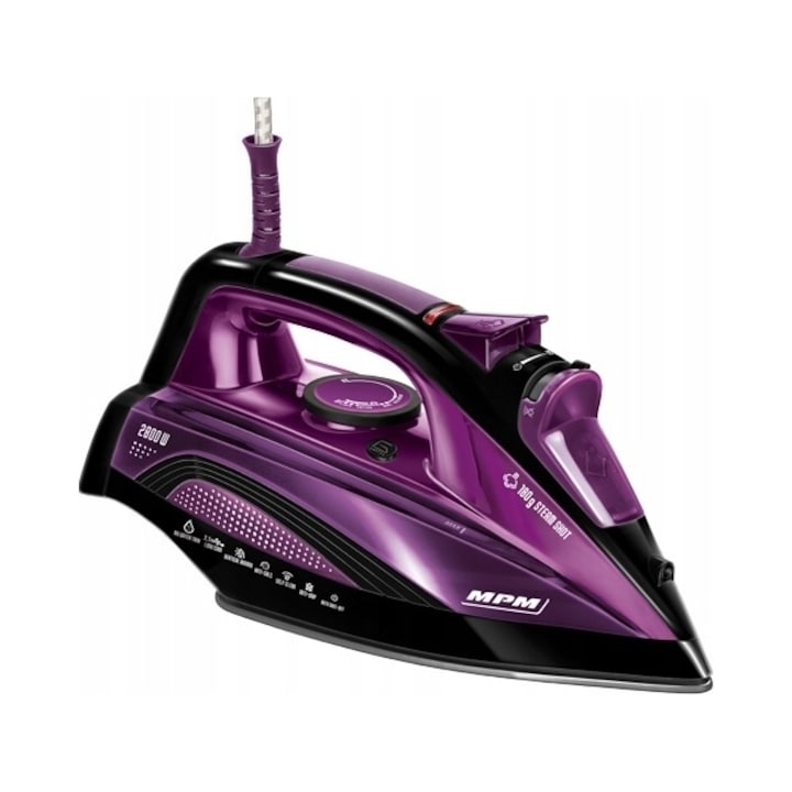 Fier de calcat MPM MZE-21RS, 2800 W, talpa ceramica, Negru-Violet