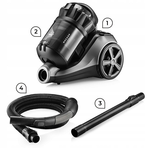 Aspirator Mozano Cyclonic 4000, fara sac, 3L, accesorii incluse