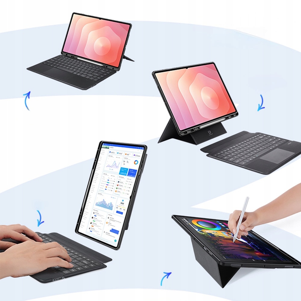 Husa tableta Dux Ducis DK cu tastatura si touchpad, neagra, pentru Samsung Galaxy Tab S11 Ultra 14.6"