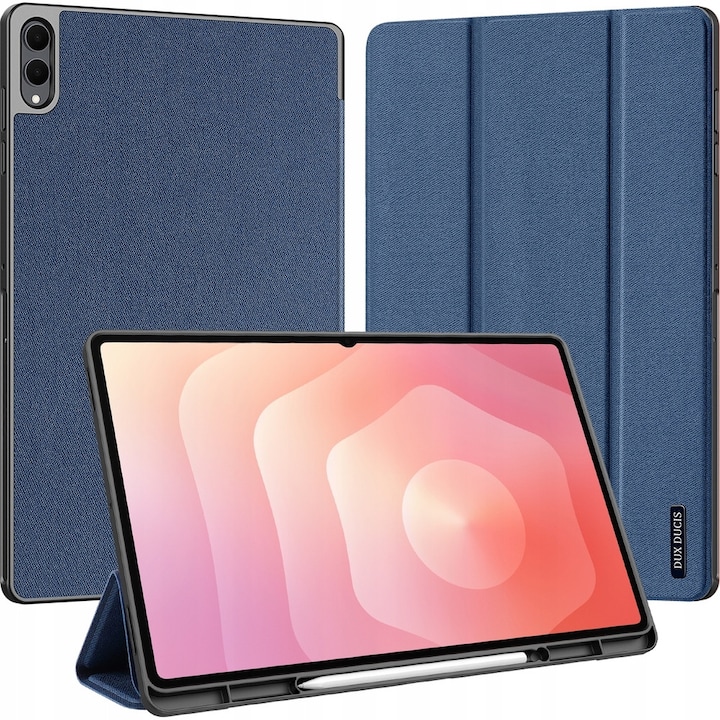 Husa tableta Dux Ducis Domo pentru Samsung Galaxy Tab S11 Ultra, 14.6", albastra, cu suport, protectie 360°
