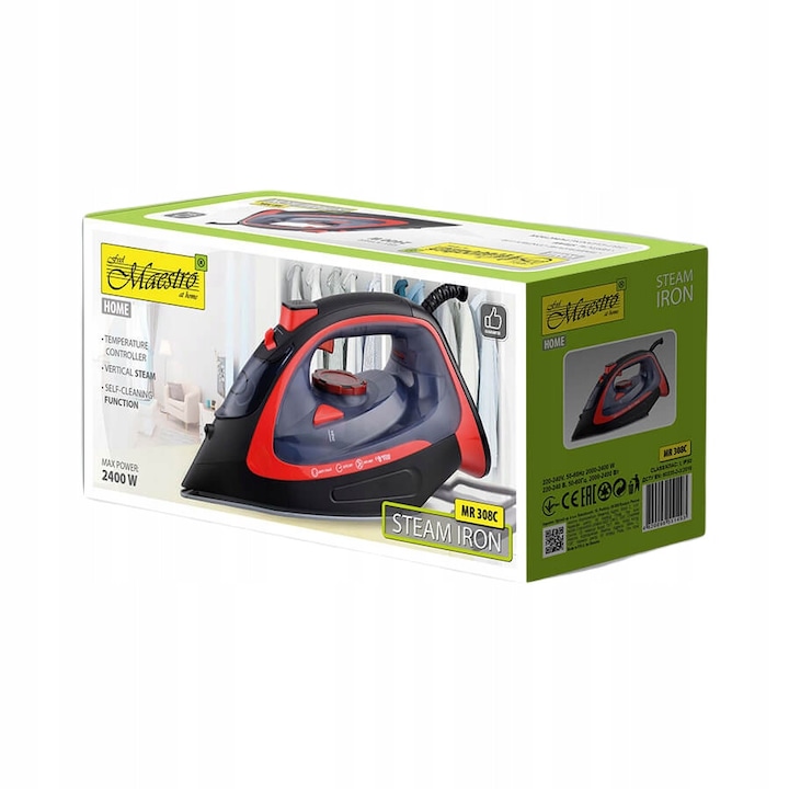 Fier de calcat cu aburi Maestro MR-308C, ceramic, 2400W, autocuratare, 30.3x12.1x14.5cm