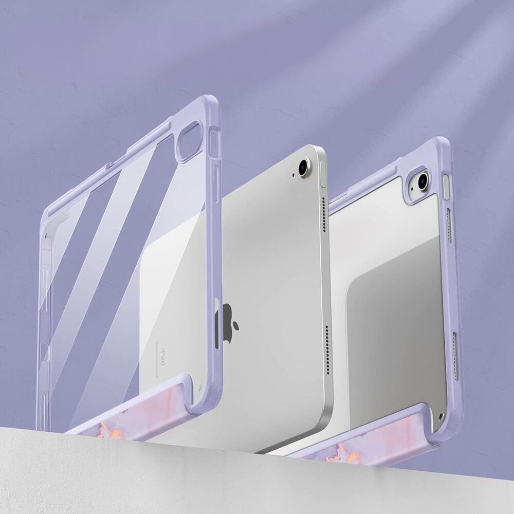 Husa pentru iPad 10.9 2022 (a 10-a generatie), XGSM, cu spatiu pentru un stylus, marmura violet