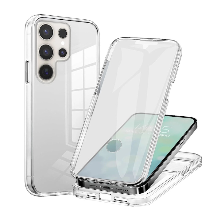 Husa 360 grade (Fata + Spate) pentru Samsung S22 Ultra Transparent
